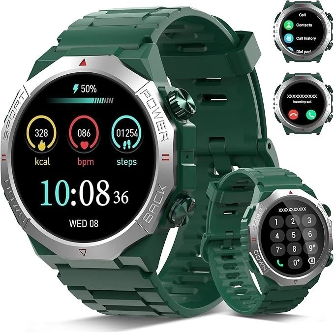 Smart Watch Men Men with Phone Function Wristwatch for iOS Android Outdoor