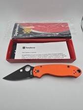 Spyderco C223GPORBK Para 3 Orange G-10 Black DLC CTS-XHP Exclusive Discontinued