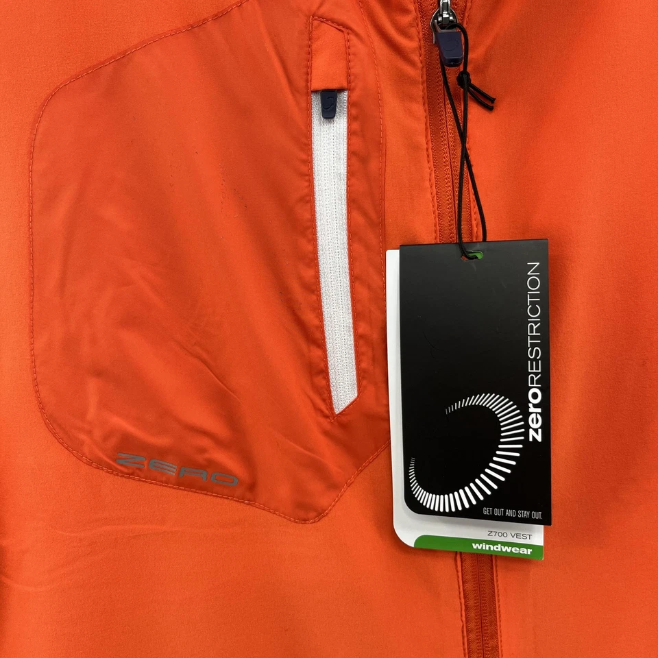 Zero Restriction Vest Mens XL Orange Z700 Full Zip Windwear Golf Shell Polyester - Image 2 of 4