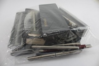 Parker Rollerball Pens Including Vintage Boxed Jotter Brushed Steel Joblot