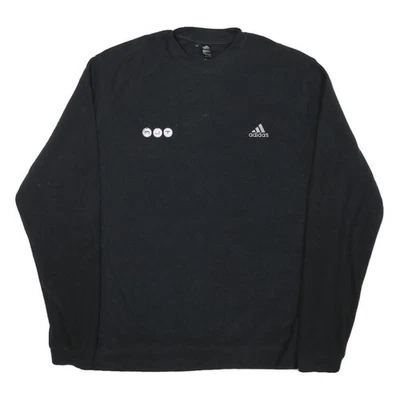 ADIDAS Noir Hommes Sweat Ras Cou M Polyester Mélange Pull Décontracté Confort - Photo 1/4