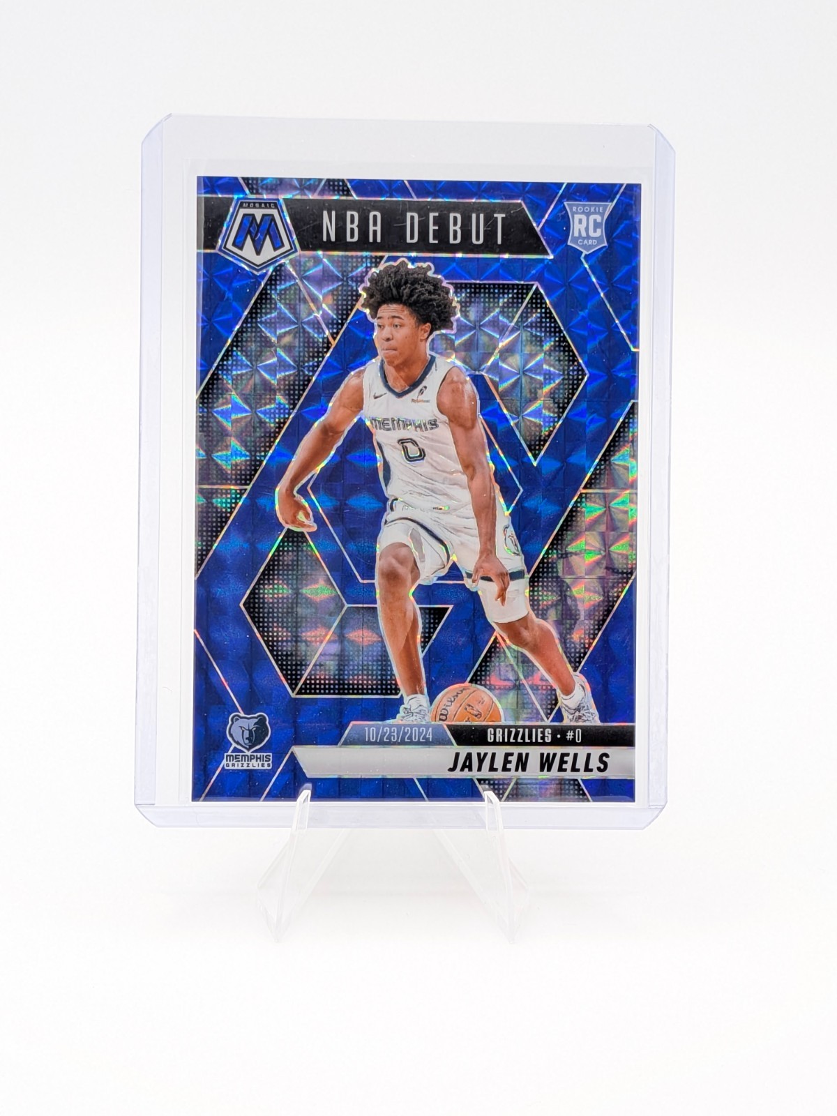 2024-25 Panini Mosaic Jaylen Wells Blue Mosaic Prizm NBA Debut Rookie RC /199