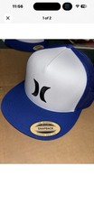 Hurley Icon Solid Flat Trucker Men Hat Cap Snapback Blue White Yupoong Classics