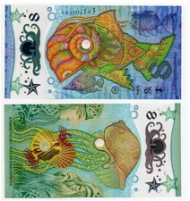 Kazakhstan Gold Fish (TYPE 3) 2021 test note Surys, DeLaRue, Sicpa (UNC)