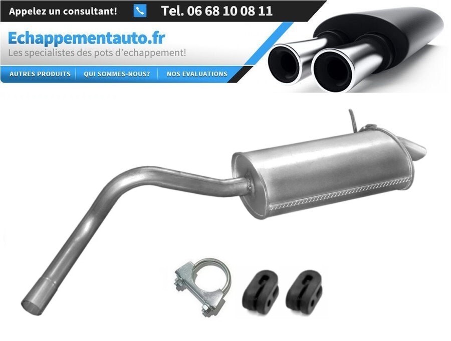 Échappement Kangoo 1.9 dCi anti-vibration silencieux arrière conforme référence 7700314324