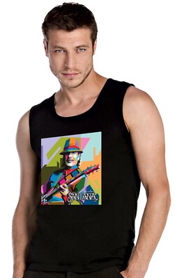 Carlos Santana Music  Ärmellos T-Shirt Top Tank Schwarz -21172 -SW