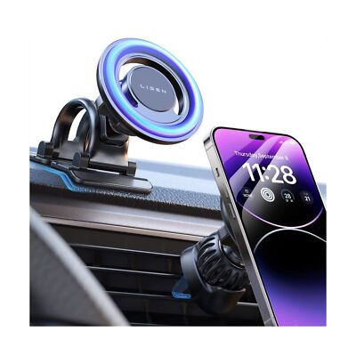 LISEN Fits MagSafe Car Mount for iPhone Strong Magnetic Phone
