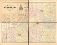 18" x 24" 1898 Edward's Map of Starke County Indiana