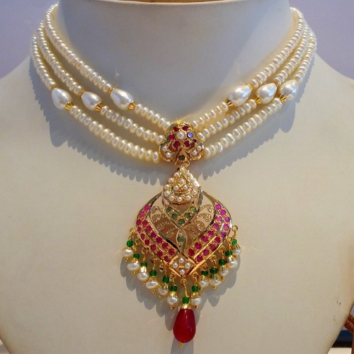 Real Emerald ruby necklace set 22k 