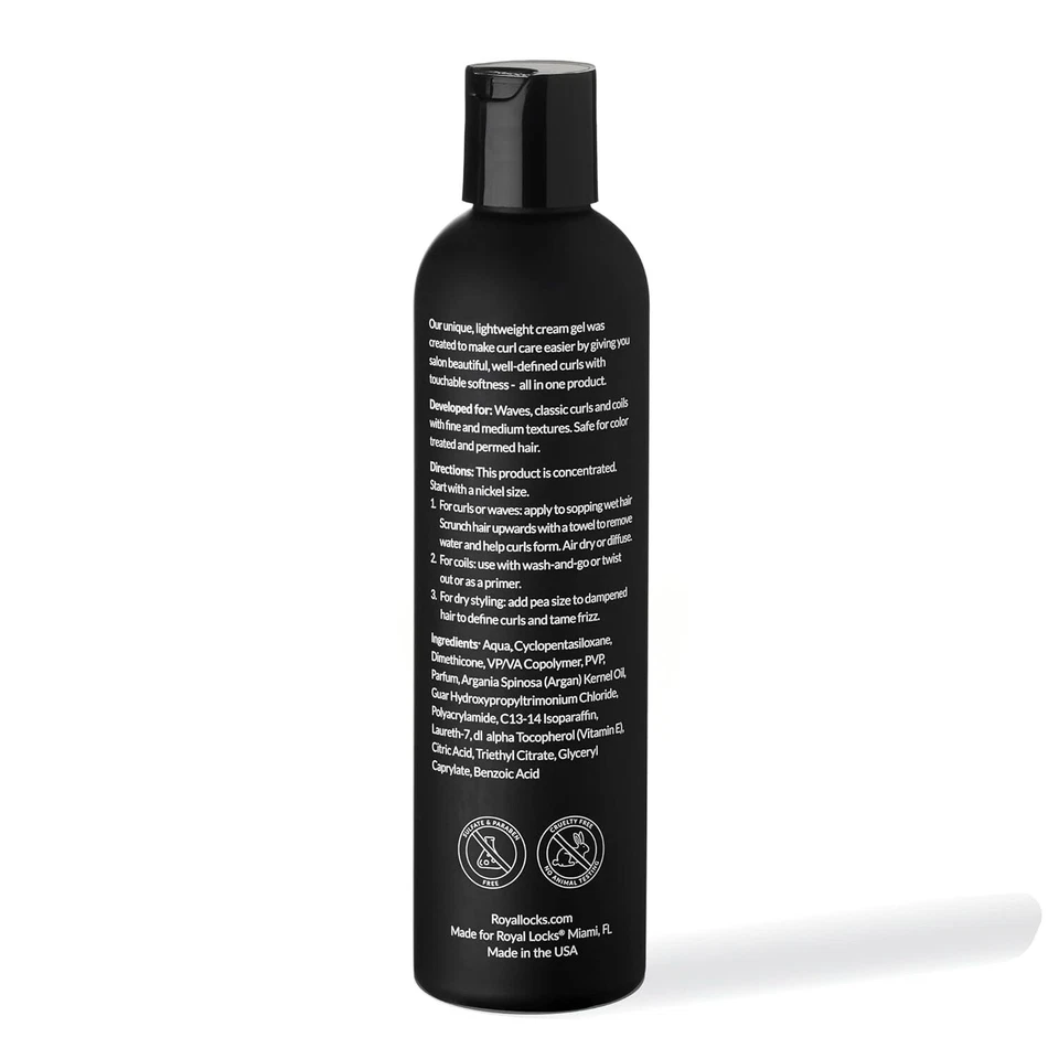 Royal Locks Pro Curl Cream w/ Argan Oil Curly Hair Styling Gel Anti-Frizz 8oz - Image 2 of 4