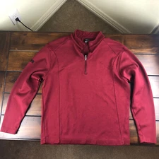 Nike Golf Pullover Mens L Crimson Quarter Zip Sweatshirt Freedom Embroidery