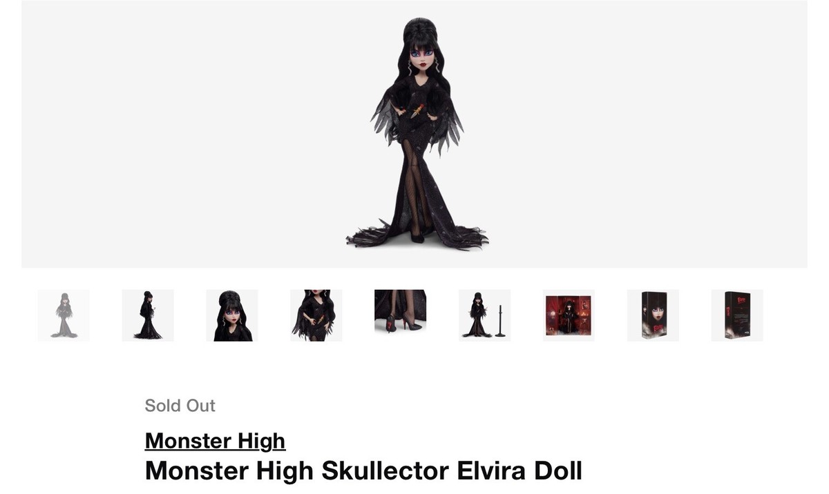 Monster High Skullector Elvira Mistress of The Dark Doll - HLP89