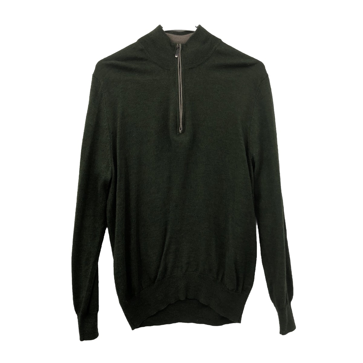 Alan Flusser Sweater Merino Wool Mens M 1/4 Zip Pullover Outdoors