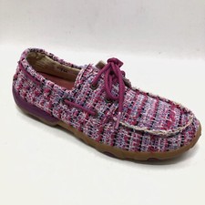 Twisted X Sz 7 M Purple Tweed Women  s Driving Mocs Moccasin Loafers Lace Up