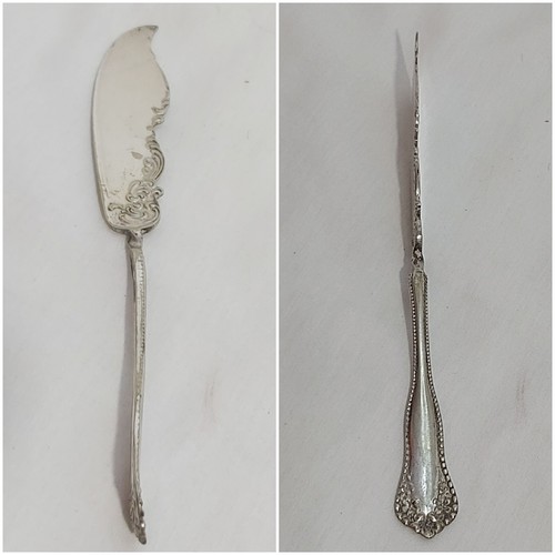 1901 Wm Rogers & Sons Mayflower Silberplatte gedrehter Griff Master Buttermesser