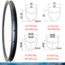 29er MTB XC AM Mountain Bike Carbon Rims Clincher Tubeless Bicycle Wheels 28 32H