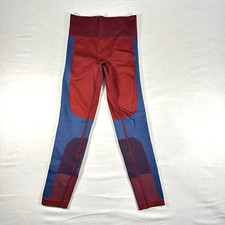 Joylab Leggings Women Small Maroon Blue Athletic Athleisure Stretch Yoga Pants