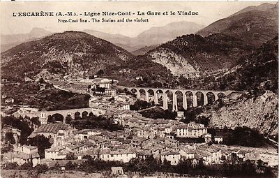 CPA AK L'ESCARENE - Ligne NICE Coni - La Gare et le Viaduc (351255)