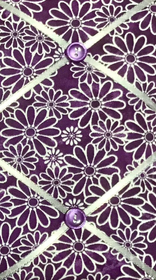 French Bulletin Board Photo Memo Purple White Floral Daisy Print 7.1 x 9.4 inch - Image 3 of 4