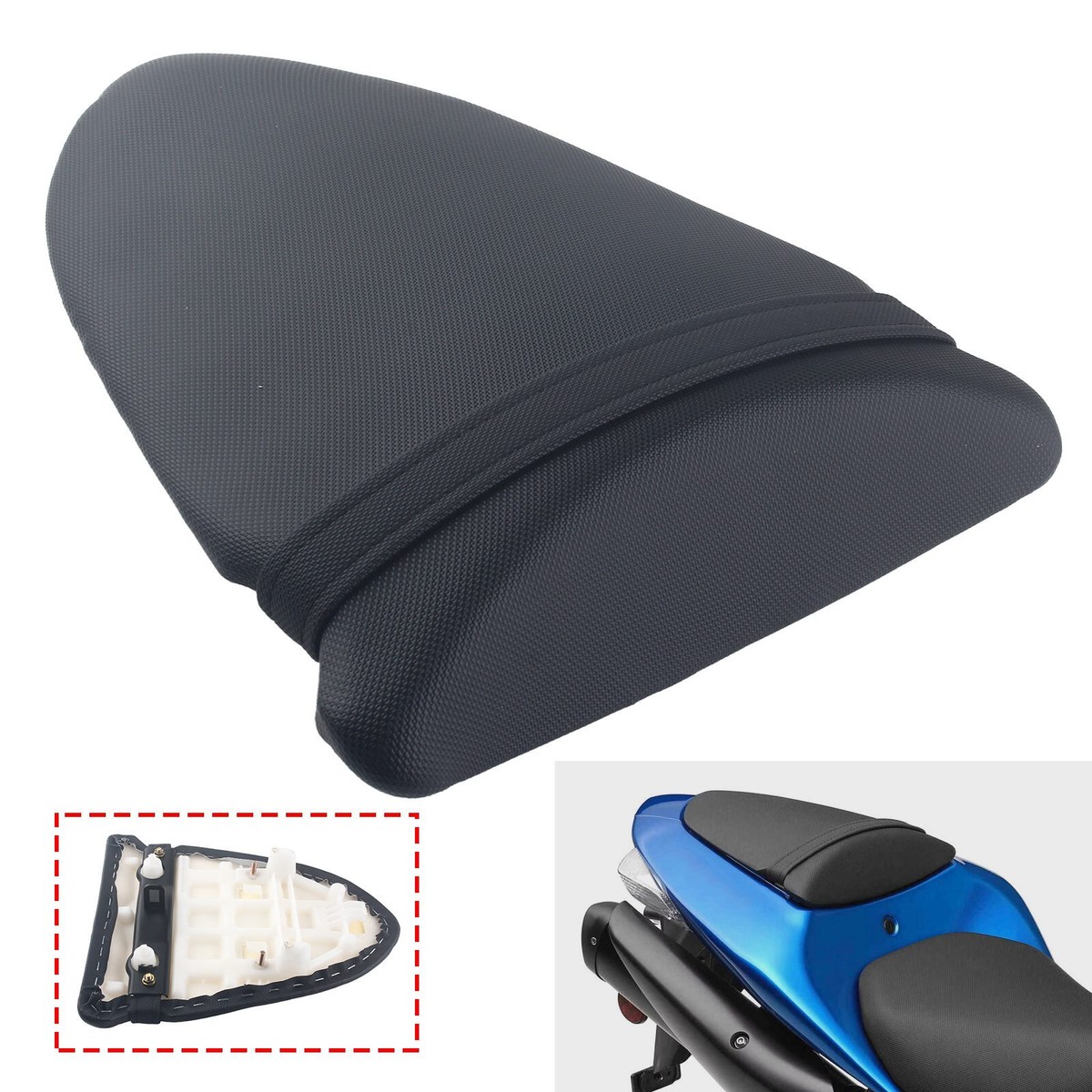 For Kawasaki ZX-6R 636 05-06/ZX-10R 06-07 Black Rear Pillion
