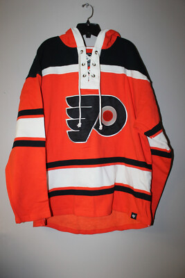 New NHL Philadelphia Flyers #79 HART old time style midweight cotton hoody men L