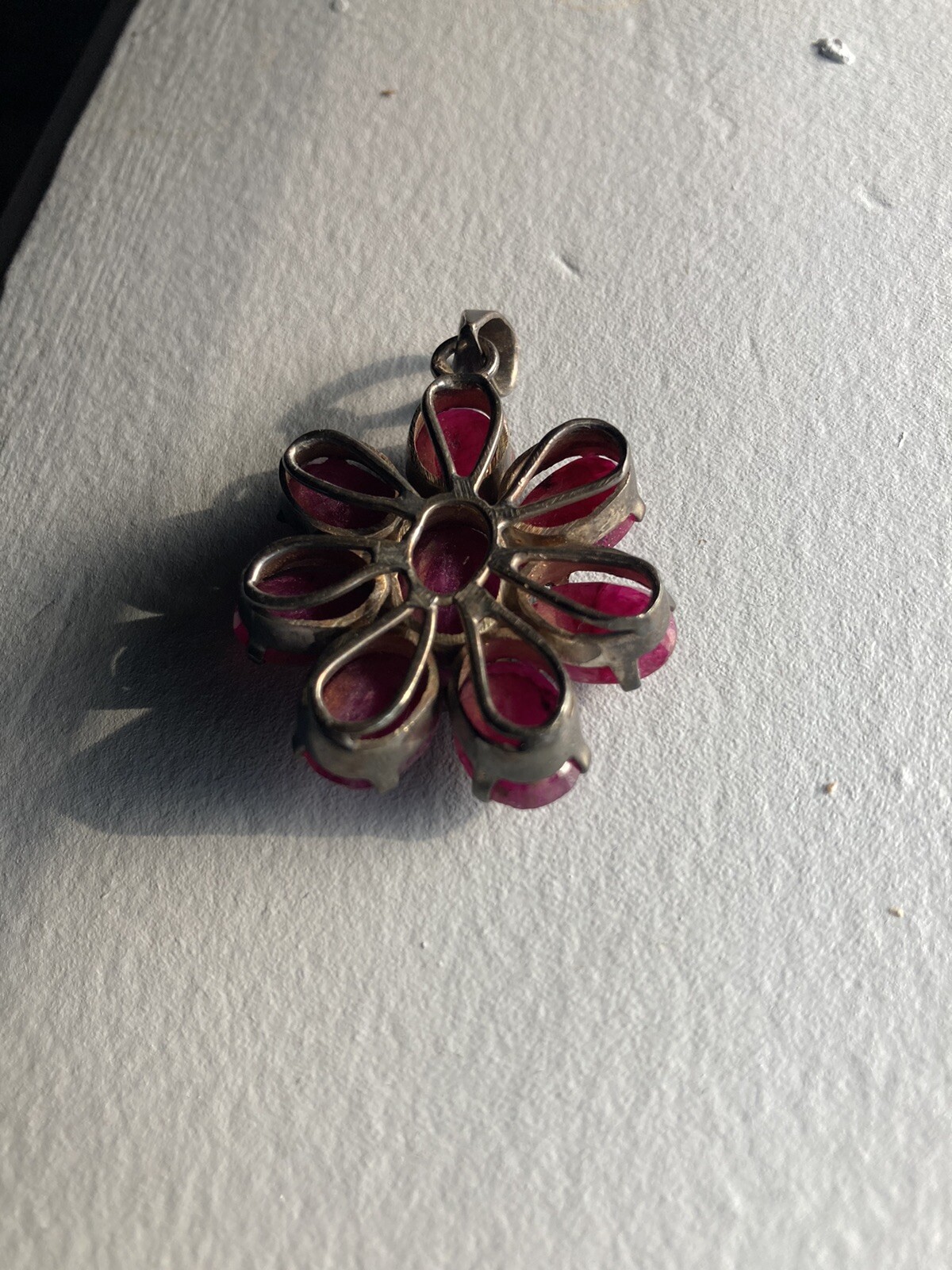 Vintage 925 Sterling Silver Ruby Gemstone Flower … - image 12