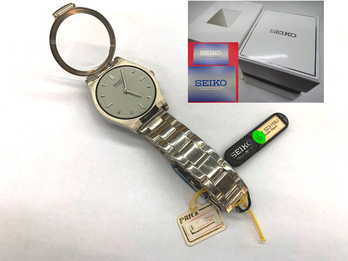 Seiko watch Quartz for The VISUALLY Impaired Braille blind w/ box&