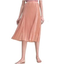 Anthropologie Maeve Shimmer Pleated Midi Skirt Fairy Whimsical Party Metallic XS