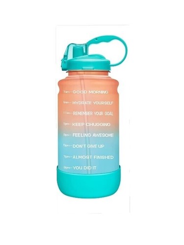 Half Gallon Water Bottle W/ Straw and Handle Large Water Jug for Outdoor  Sports | eBay