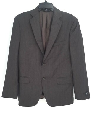 Marc Anthony Mens 191876 Brown Striped Two Button Jacket Size 38S