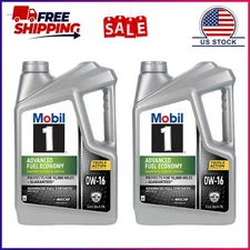 2 Pack, Mobil 1 Advanced Fuel Economy Full Synthetic Motor Oil 0W-16, 5 Quart