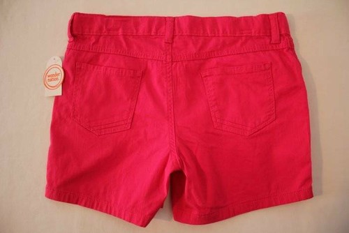 Girls Chino Shorts Size 16 Pink Adjustable Waist Casual Stretch Summer Pockets - Picture 2 of 3