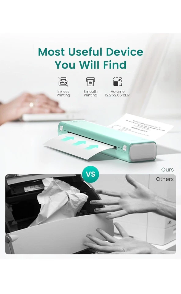 Phomemo M08F Portable Thermal Printer, Mobile Monochrome Printer Supports A4 - Image 2 of 4