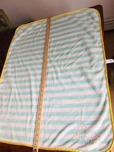 Carters Child of Mine Elefant Giraffe Decke gelb Sherpa aqua grün gestreift - Bild 2 von 6