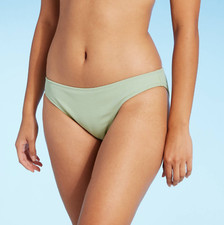 Juniors' Textured Cheeky Bikini Bottom - Xhilaration, Light Sage Green, XL
