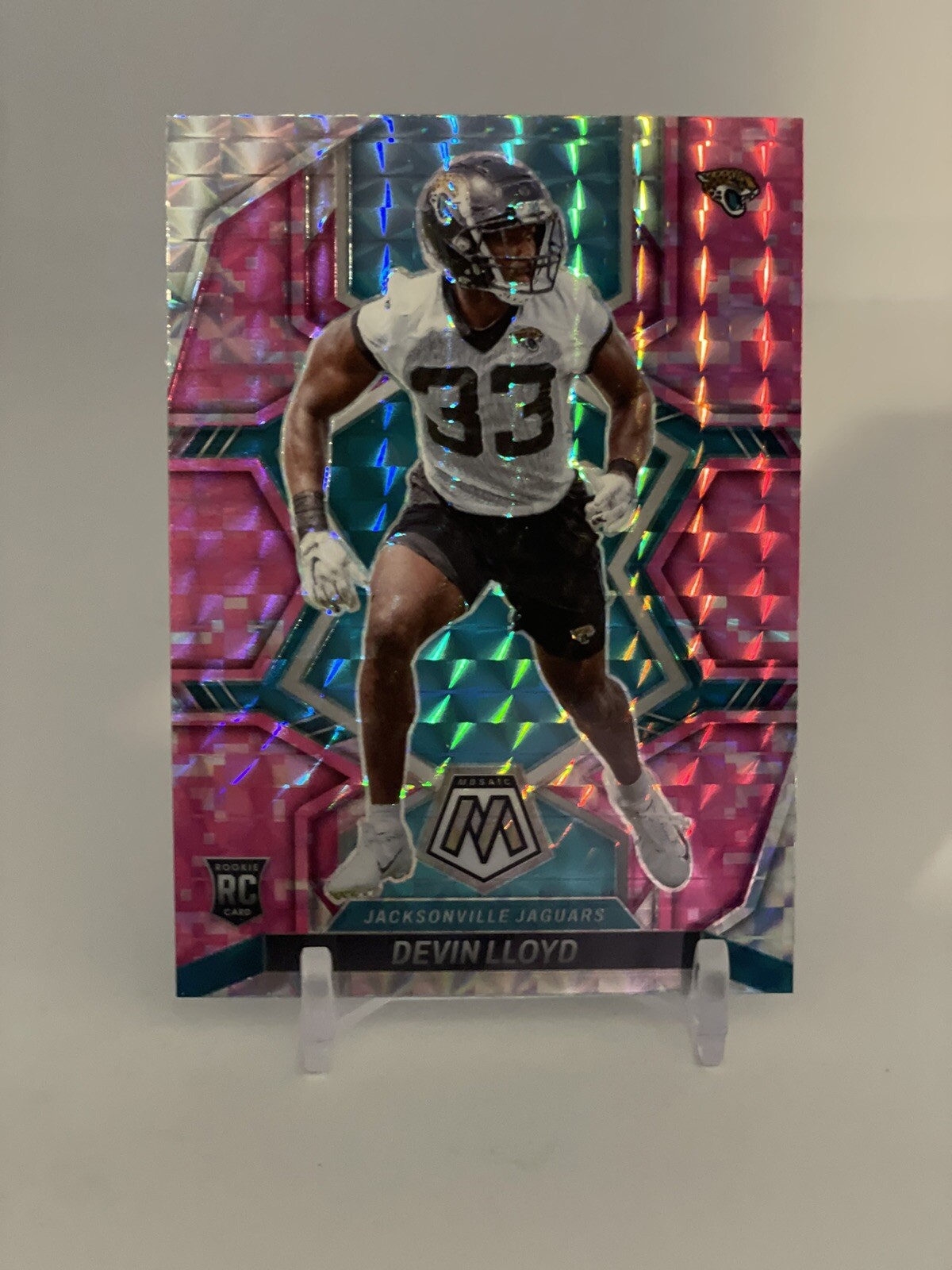 2022 Panini Mosaic Pink Camo PRIZM #375 Devin Lloyd Jaguars RC