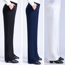 Men Latin Modern Dance Pants Loose Straight Professional Practice Trousers