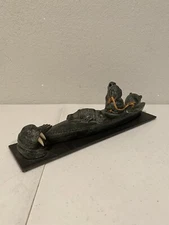 Wolf Sculptures Original Canoe Seal Walrus Hunt Handmade in Canada Intuit Eskimo