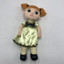Disney Store Frozen Anna Plush Soft Doll 13" Young Toddler Child Stuffed Animal