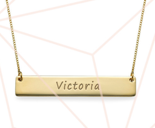 10K GOLD ENGRAVED BAR PERSONALIZED NAME 
