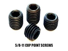 5/8-11 CUP POINT SET SCREWS HARD ALLOY STEEL BLK 10 PCS 1/2 5/8 or 3/4" LONG