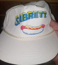 VTG Sabrett Hot Dog Promotional Rope Hat Cap Snapback Adj Super RARE! *READ
