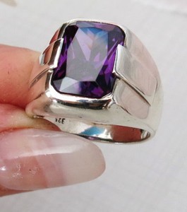 amethyst stone mens ring