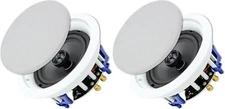 Pair 6.5" Flush Mount In-wall In-ceiling 2-Way Marine Boat Speaker System 320W