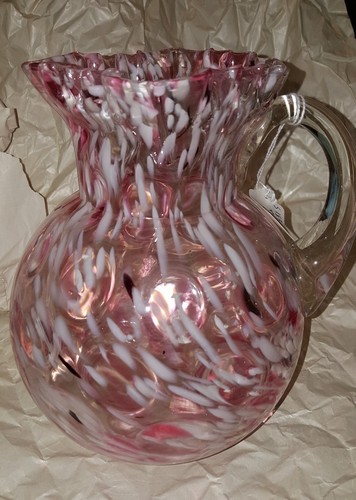 BROCCA IN VETRO ARTE OTTICA VINTAGE MULTICOLORE A PUNTI PEZZO BOHÉMIEN CECO 8" - Foto 4 di 5