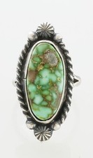 Native American Handmade Sterling Silver with Turquoise Ring Size 5.5