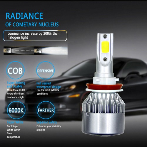 For 2008-2014 Cadillac CTS Sedan 6x 6000K LED Headlight Bulbs Hi/Low + Fog Light - Picture 9 of 15