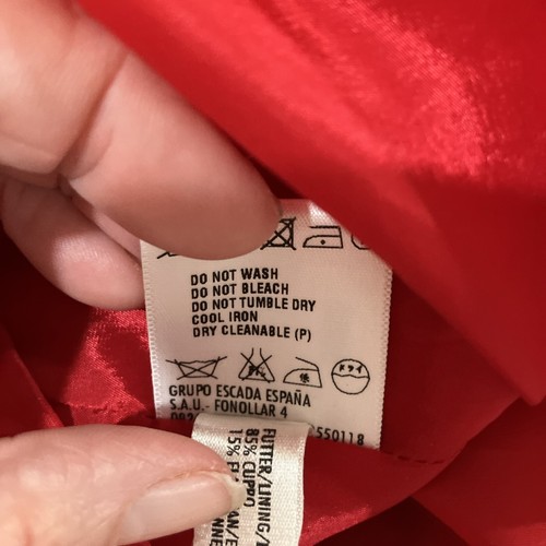 Escada Vestito Giacca Tuta, Taglia 46 (USA 16) Rosso Professionale Outfit Molto Speciale - Foto 16 di 22
