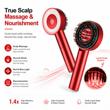 3-in-1 Red Light Scalp Massager Comb Brush for Hair Growth, Insomnia Relief