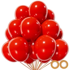 110 Red Latex Balloons 12 Inch for Birthday, Wedding, Valentines Day